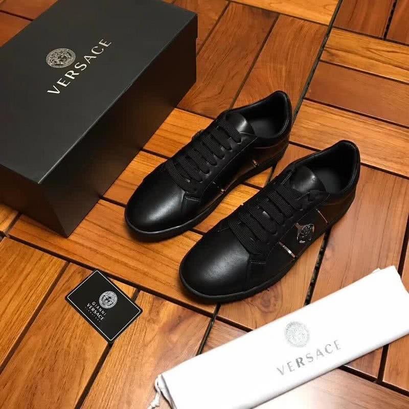 Versace Low-top Casual Shoes Cowhide Black And Sliver Men 5