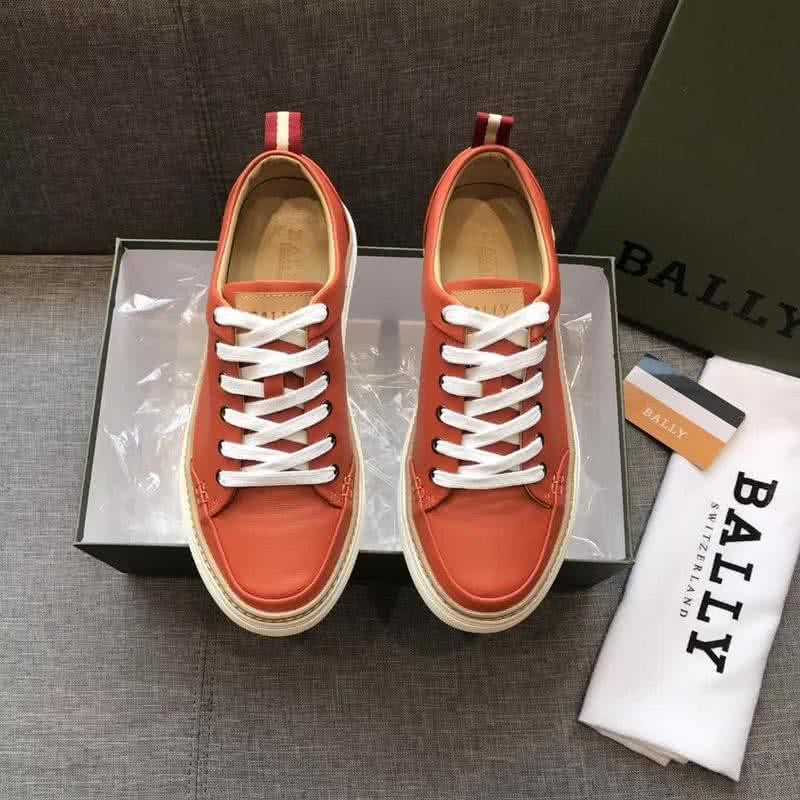Bally Fashion Business Shoes Cowhide White And Orange Men 2