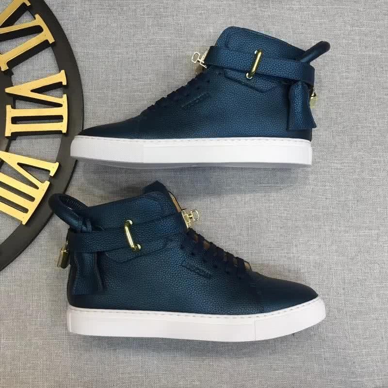 Buscemi Sneakers High Top Leather Blue Upper White Sole Men 5