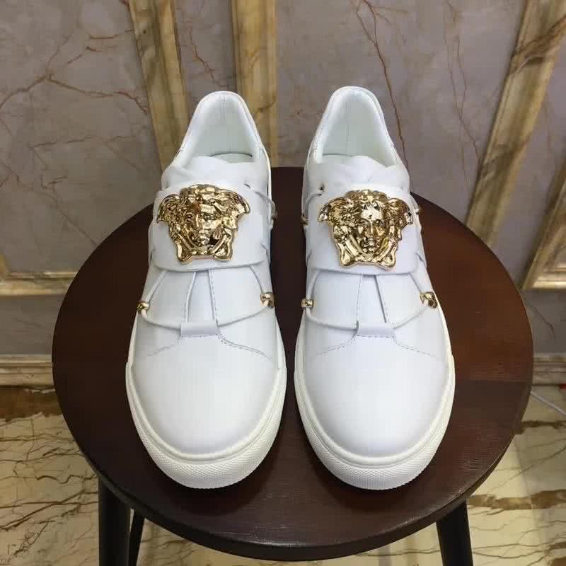 Versace Quality  Medusa Cowhide Loafers White Men 2