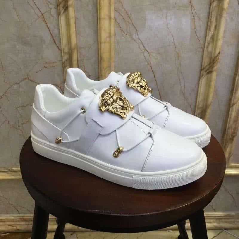 Versace Quality  Medusa Cowhide Loafers White Men 1
