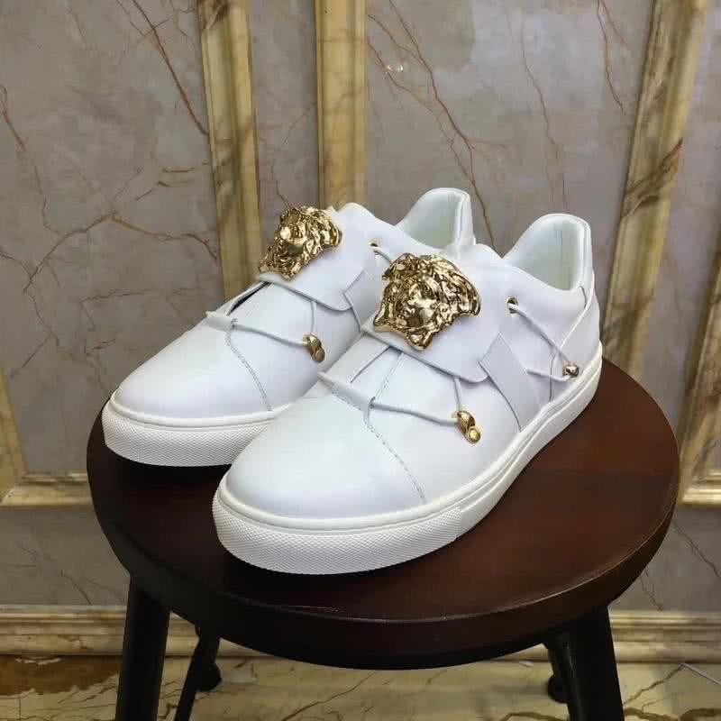 Versace Quality  Medusa Cowhide Loafers White Men 3
