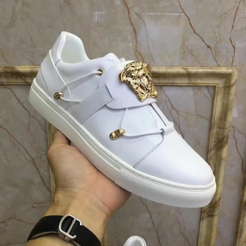 Versace Quality  Medusa Cowhide Loafers White Men 5