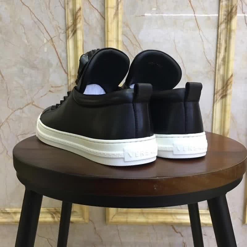 Versace Top Quality Loafers Cowhide Rivet Black Men 4
