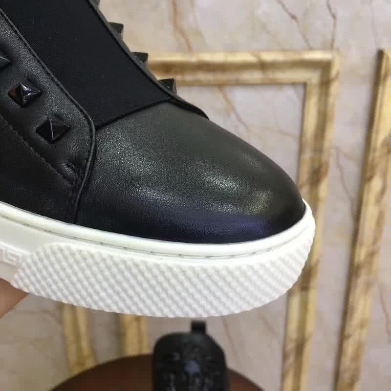 Versace Top Quality Loafers Cowhide Rivet Black Men 6