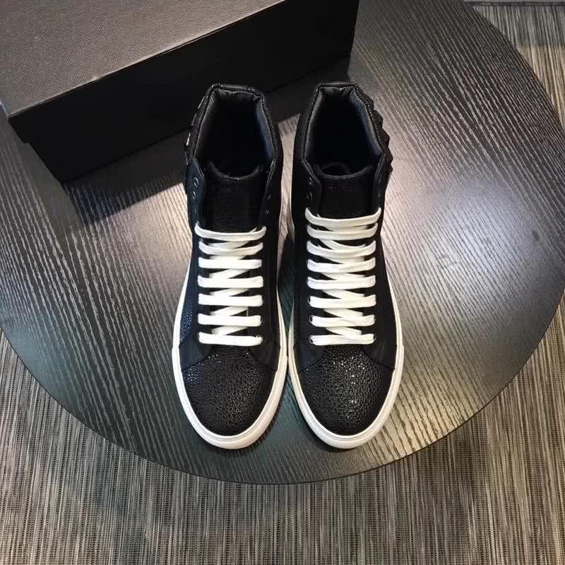 Givenchy Sneakers High Top Rivets Black Upper White Shoelaces And Sole Men 2