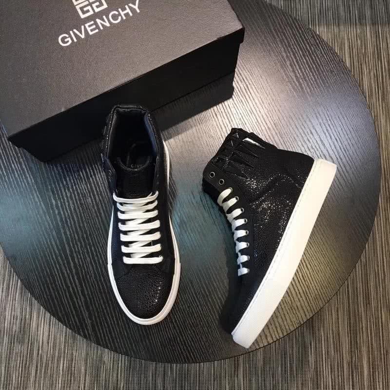 Givenchy Sneakers High Top Rivets Black Upper White Shoelaces And Sole Men 1
