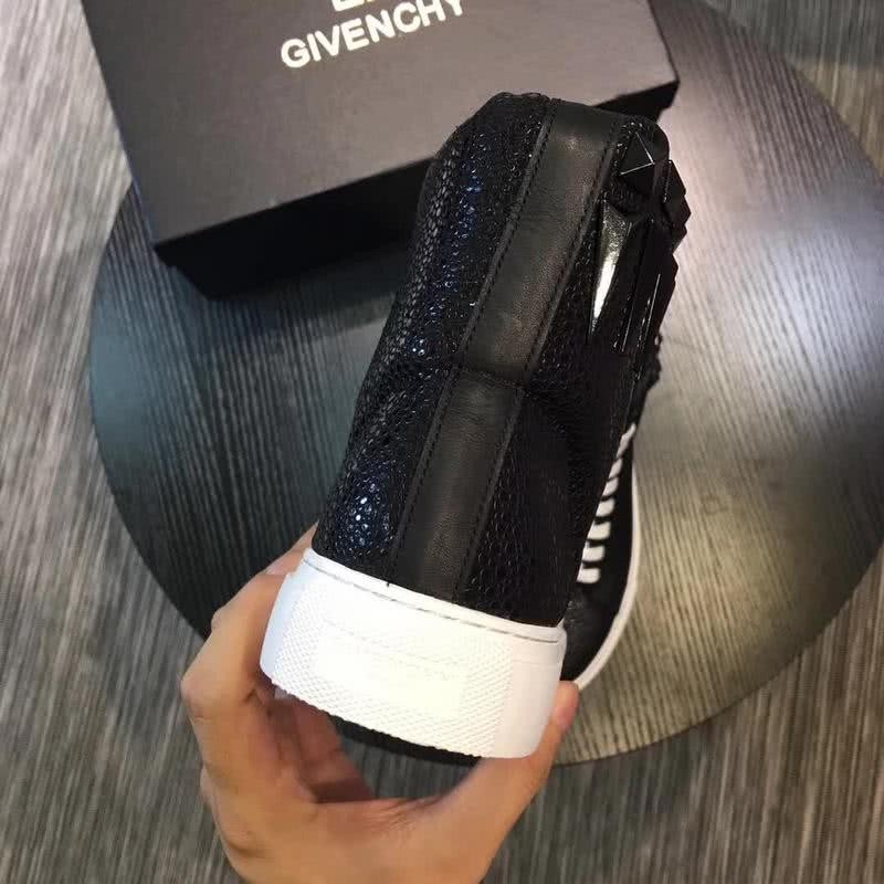 Givenchy Sneakers High Top Rivets Black Upper White Shoelaces And Sole Men 5
