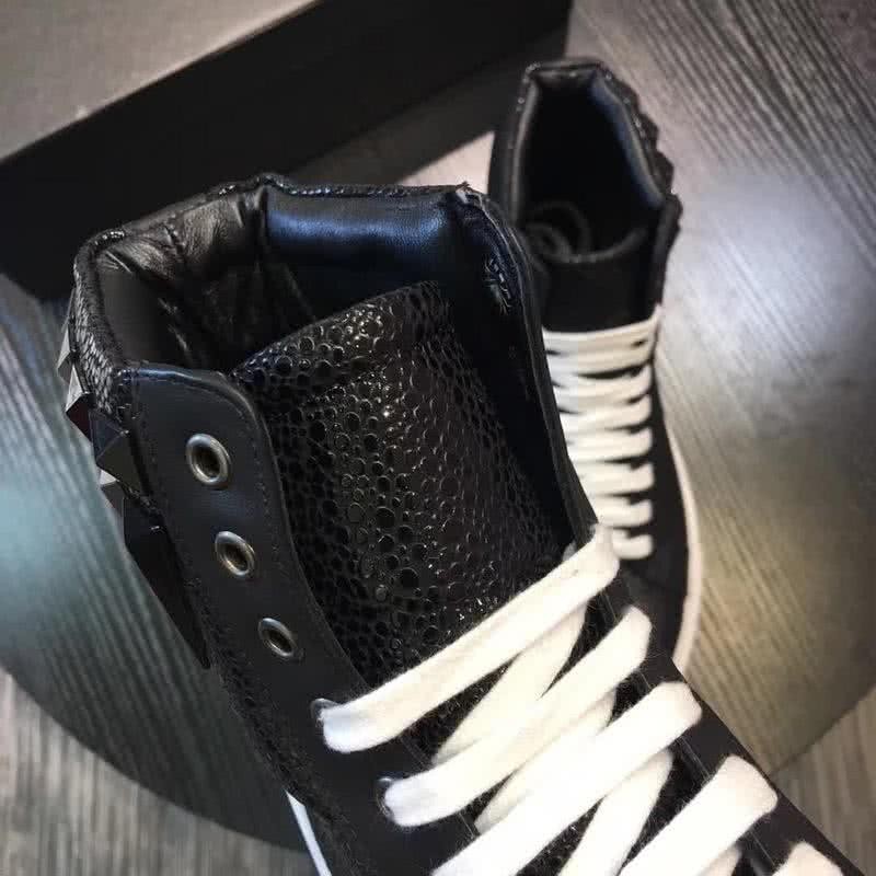 Givenchy Sneakers High Top Rivets Black Upper White Shoelaces And Sole Men 9