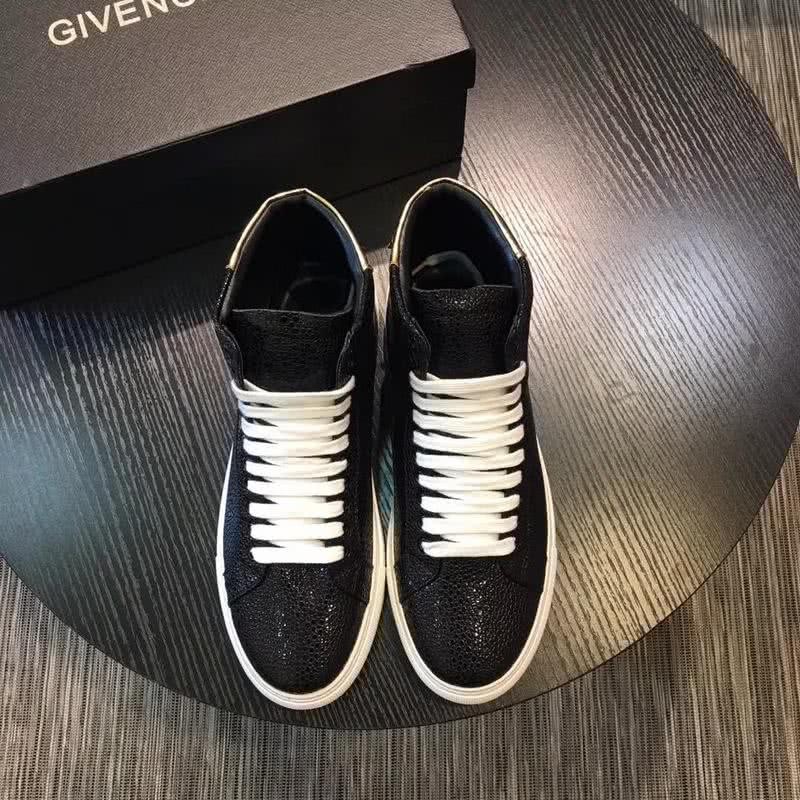 Givenchy Sneakers High Top Black Golden Upper White Shoelaces And Sole Men 2