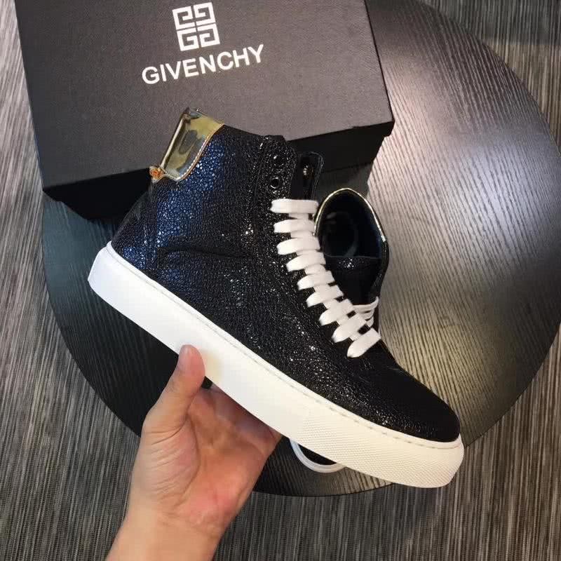 Givenchy Sneakers High Top Black Golden Upper White Shoelaces And Sole Men 4