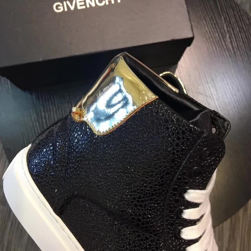Givenchy Sneakers High Top Black Golden Upper White Shoelaces And Sole Men 7
