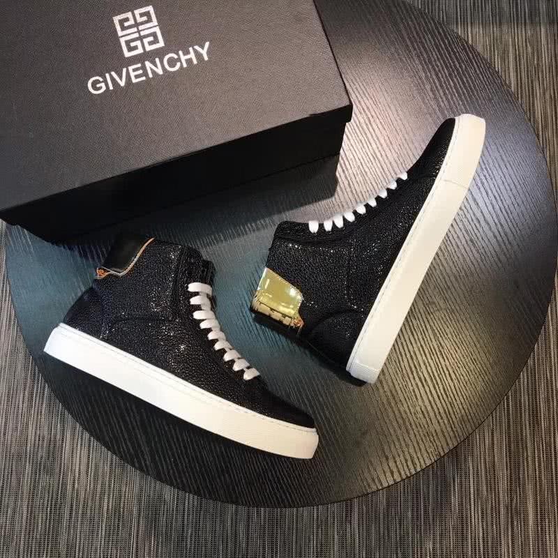 Givenchy Sneakers High Top Black Golden Upper White Shoelaces And Sole Men 9