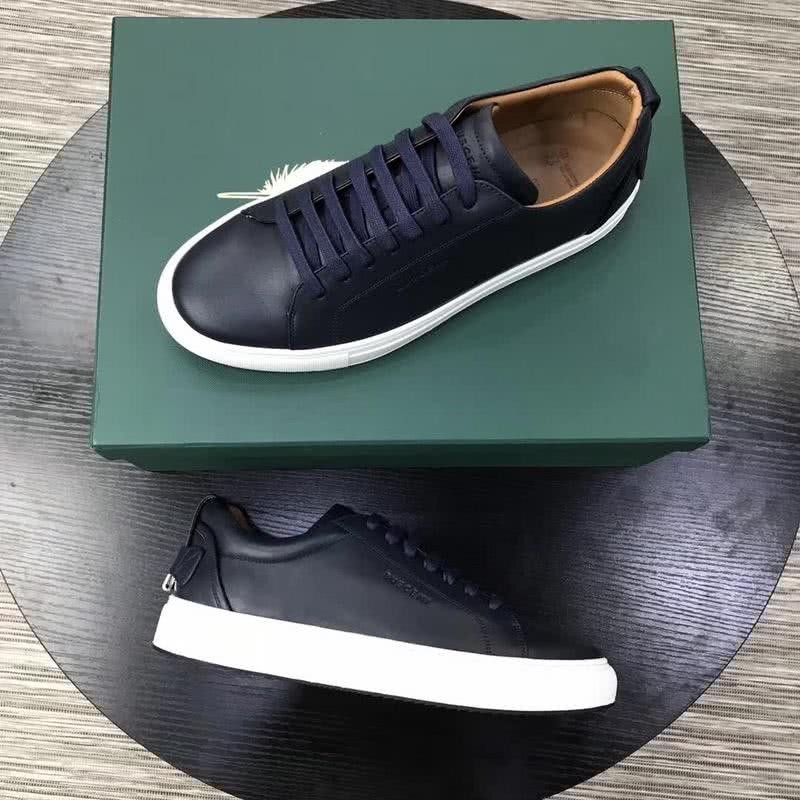 Buscemi Sneakers Leather Black Upper White Sole Navy Shoelaces Men 7