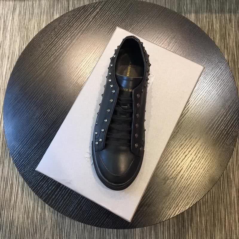 Alexander McQueen Sneakers Leather Rivets All Black Men 4