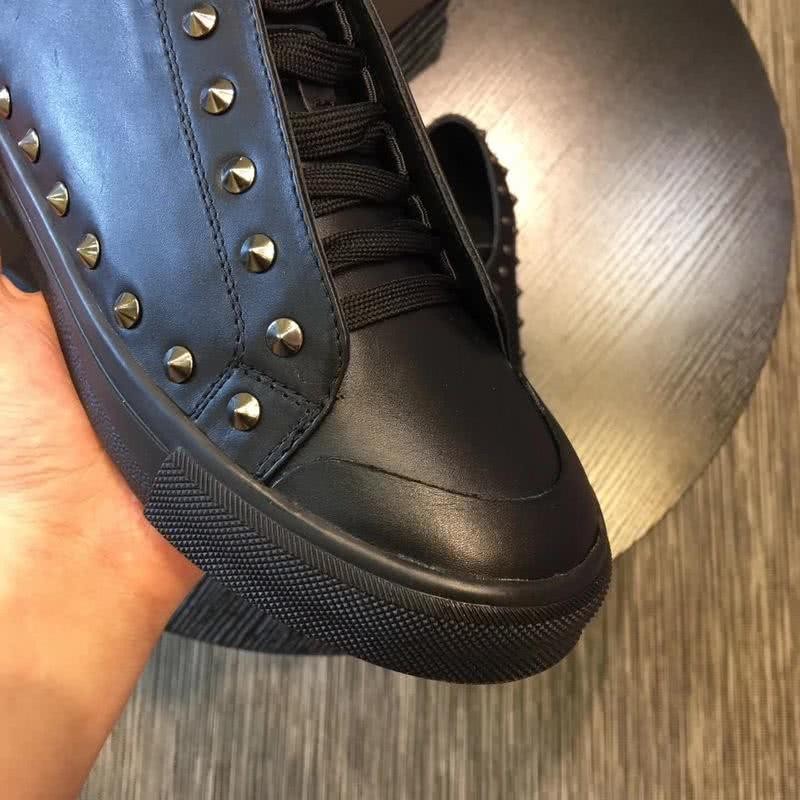 Alexander McQueen Sneakers Leather Rivets All Black Men 9