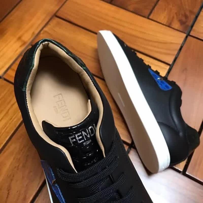 Fendi Sneakers Black Blue Upper White Sole Men 8