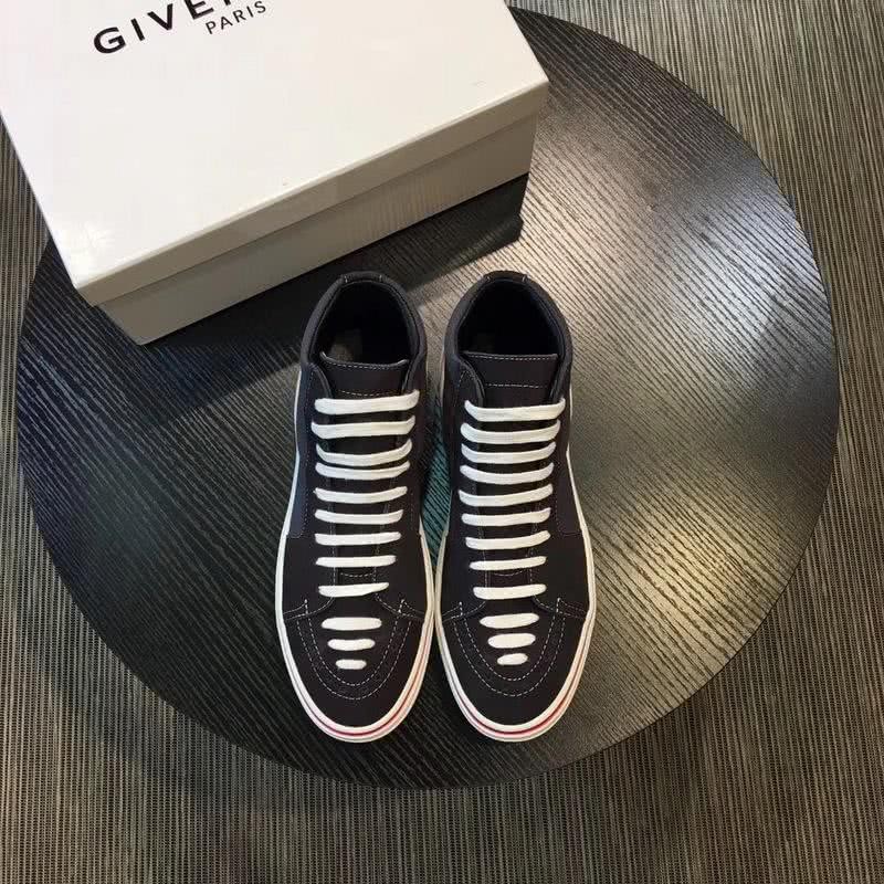 Givenchy Sneakers High Top Black Upper White Sole And Shoelaces Red Line Men 2