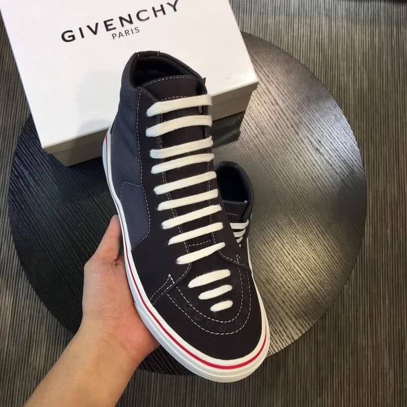 Givenchy Sneakers High Top Black Upper White Sole And Shoelaces Red Line Men 4