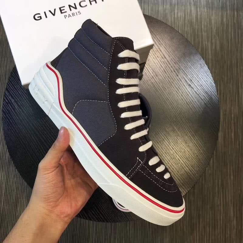 Givenchy Sneakers High Top Black Upper White Sole And Shoelaces Red Line Men 5