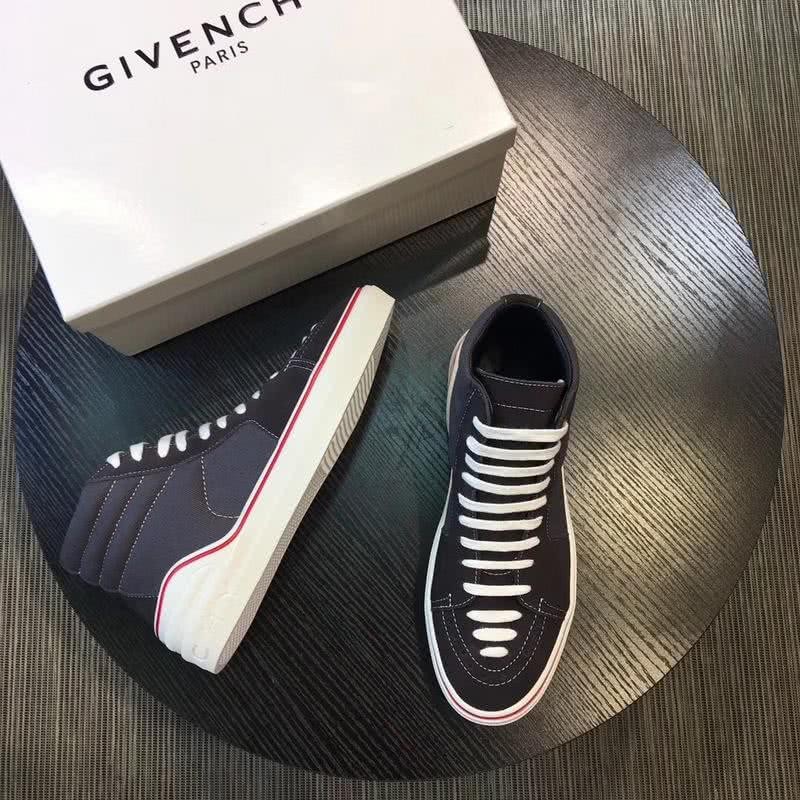 Givenchy Sneakers High Top Black Upper White Sole And Shoelaces Red Line Men 9
