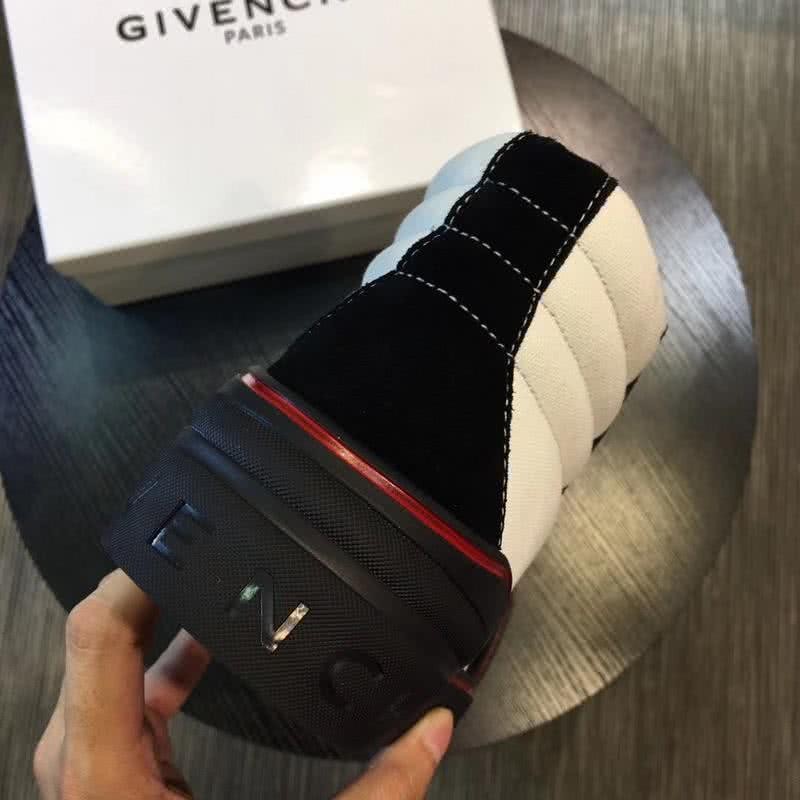 Givenchy Sneakers High Top Black White Upper White Sole And Shoelaces Red Line Men 3