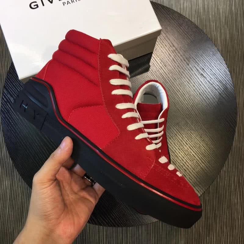 Givenchy Sneakers High Top Red Upper Black Sole And White Shoelaces Men 5