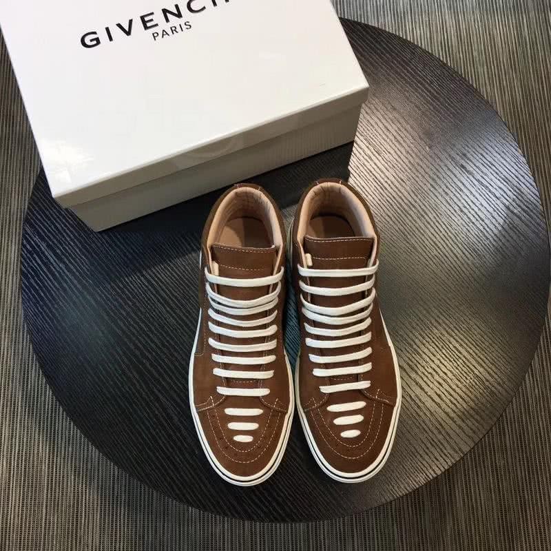 Givenchy Sneakers High Top Brown Upper White Sole And  Shoelaces Men 2