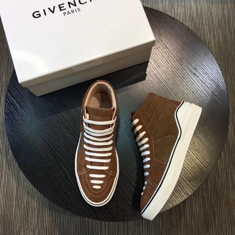 Givenchy Sneakers High Top Brown Upper White Sole And  Shoelaces Men 1