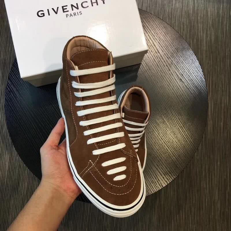 Givenchy Sneakers High Top Brown Upper White Sole And  Shoelaces Men 3