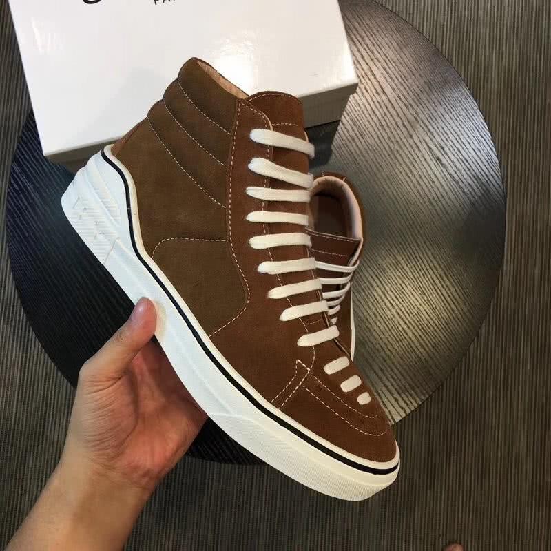 Givenchy Sneakers High Top Brown Upper White Sole And  Shoelaces Men 4
