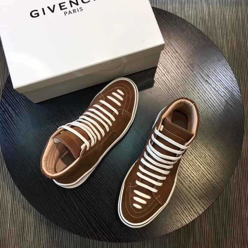 Givenchy Sneakers High Top Brown Upper White Sole And  Shoelaces Men 9