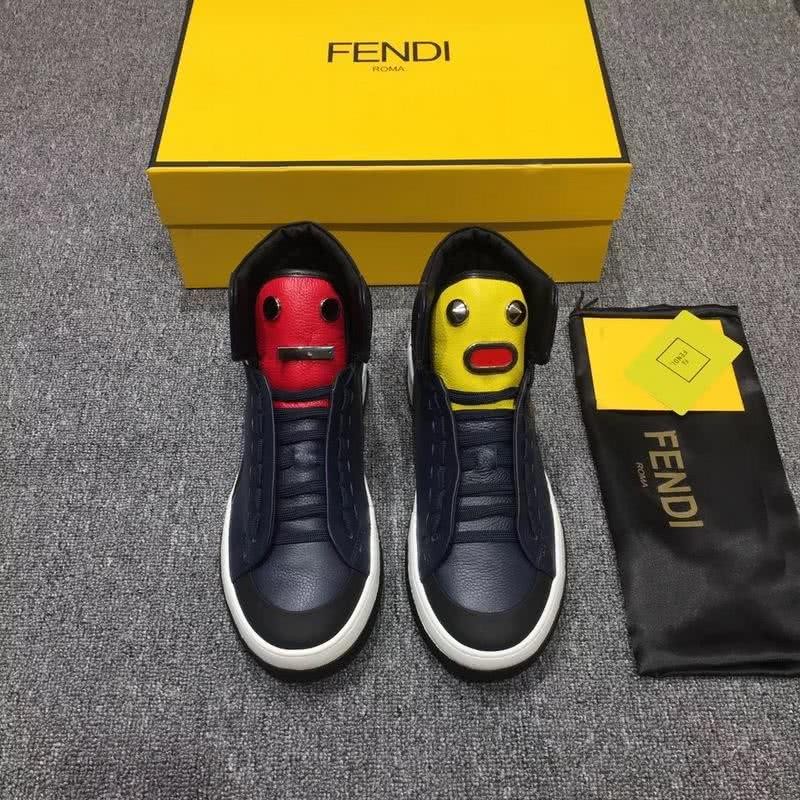 Fendi Sneakers High Top Black Red Yellow Men 2