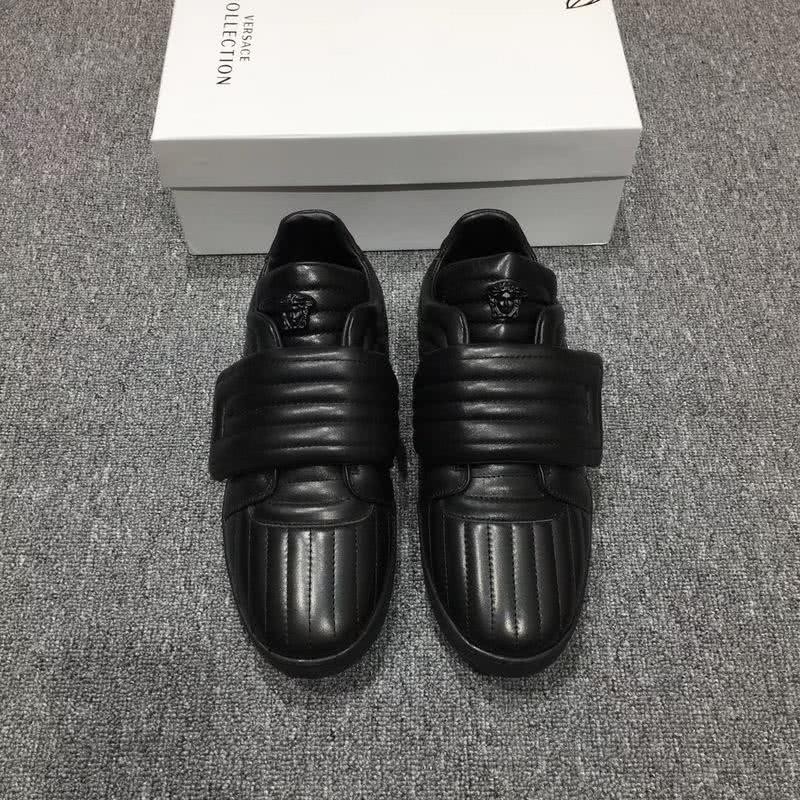 Versace New Casual Shoes Cowhide Pure Black Men 2
