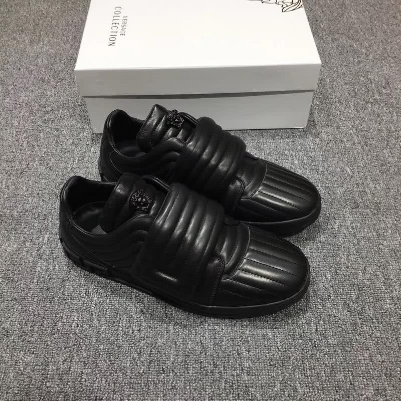 Versace New Casual Shoes Cowhide Pure Black Men 1
