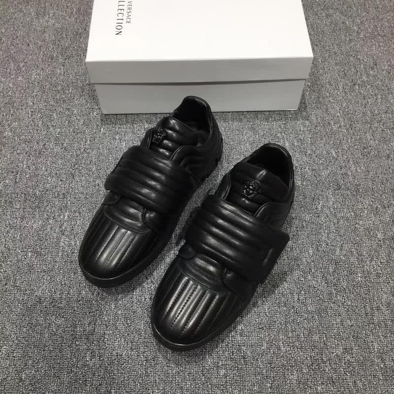 Versace New Casual Shoes Cowhide Pure Black Men 3