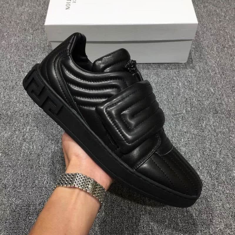 Versace New Casual Shoes Cowhide Pure Black Men 4