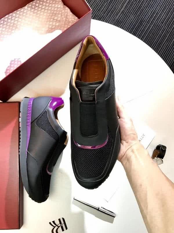 Bally Fashion Business Shoes Cowhide Black And Purple Men 3