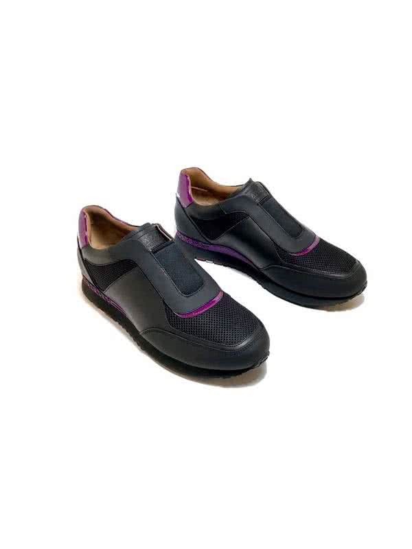 Bally Fashion Business Shoes Cowhide Black And Purple Men 1