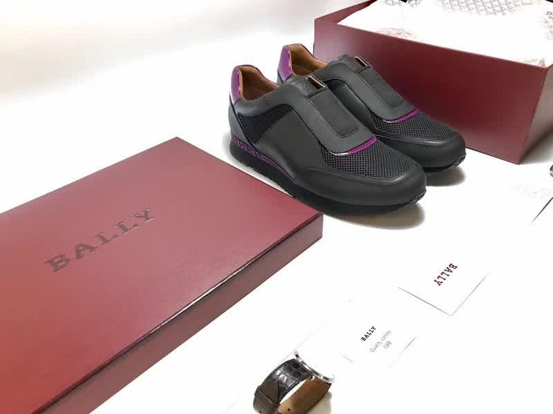 Bally Fashion Business Shoes Cowhide Black And Purple Men 7
