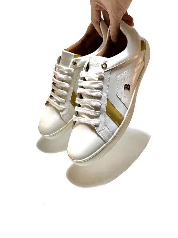Bally Fashion Sports Shoes Cowhide White And Gold Men 2