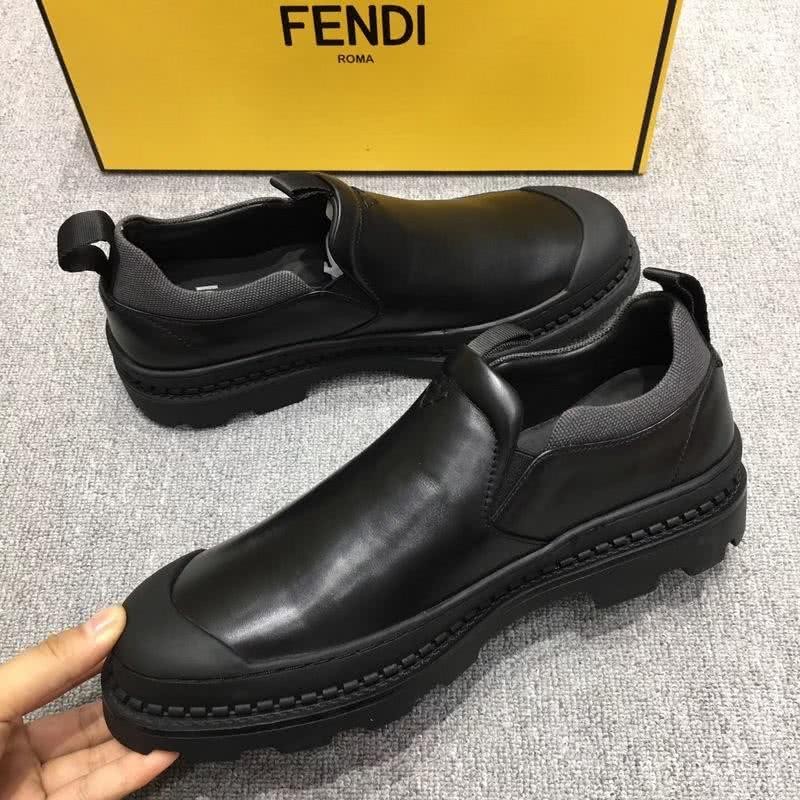 Fendi Calf Leather All Black Men 9