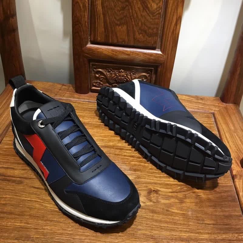 Fendi Sneakers Leather Navy Black Red Men 7