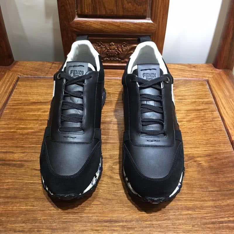 Fendi Sneakers Leather Black White Men 2