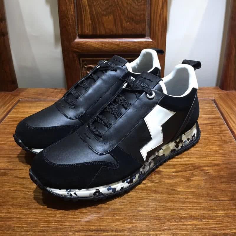 Fendi Sneakers Leather Black White Men 1