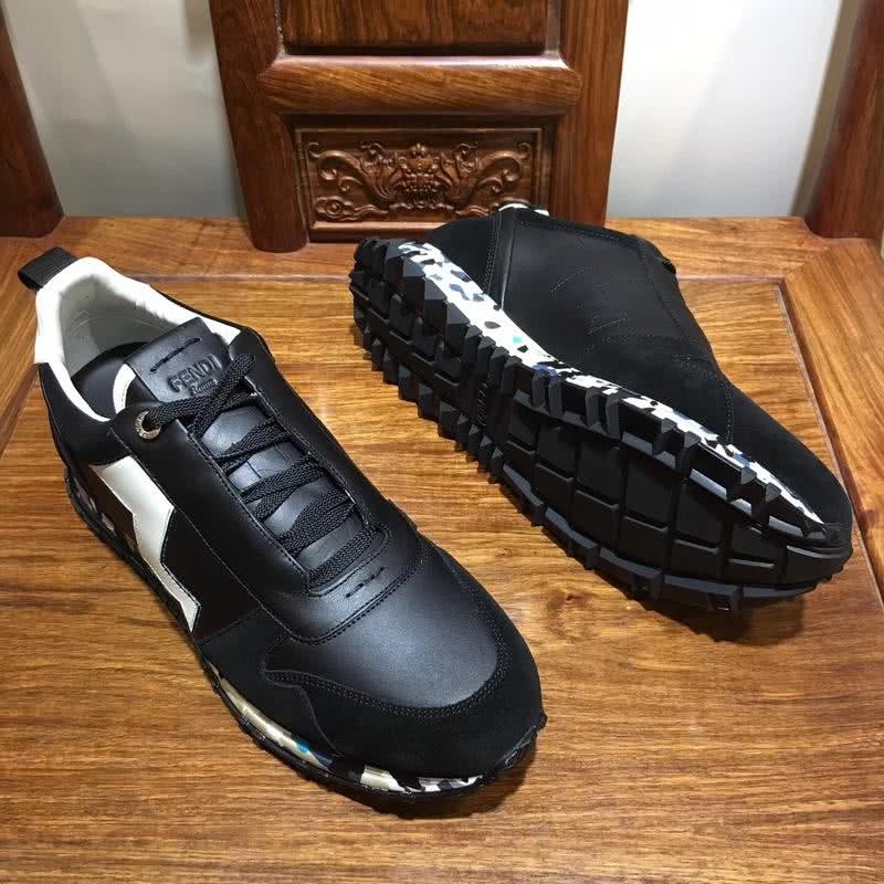 Fendi Sneakers Leather Black White Men 7