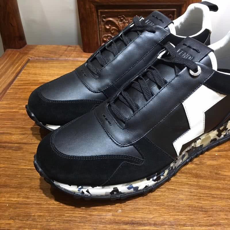 Fendi Sneakers Leather Black White Men 8