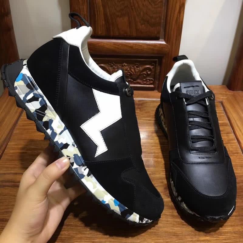Fendi Sneakers Leather Black White Men 9