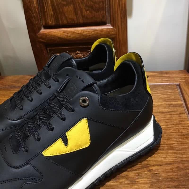 Fendi Sneakers Rivets Black Yellow White Men 6