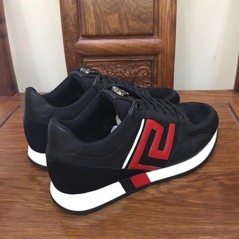 Versace Top Quality Casual Shoes Cowhide Black And Red Men 7